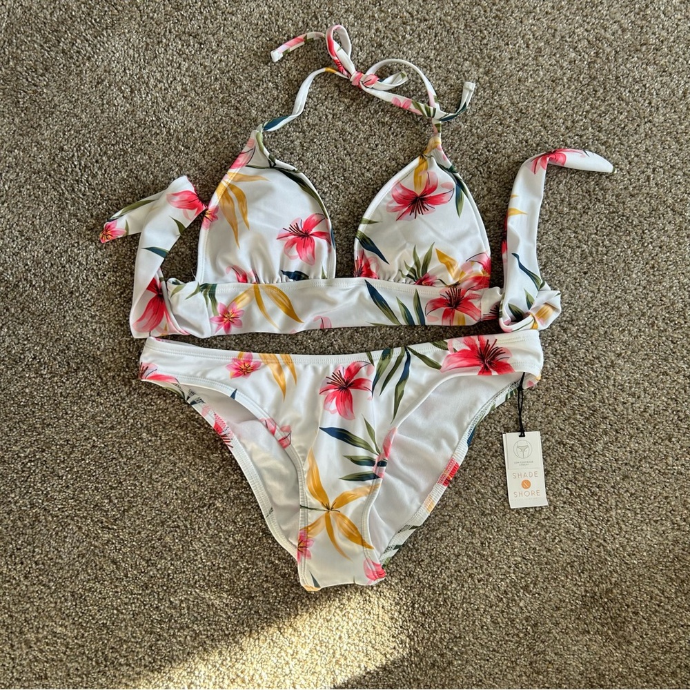 NWT Bikini with Pink and Yellow Floral Design